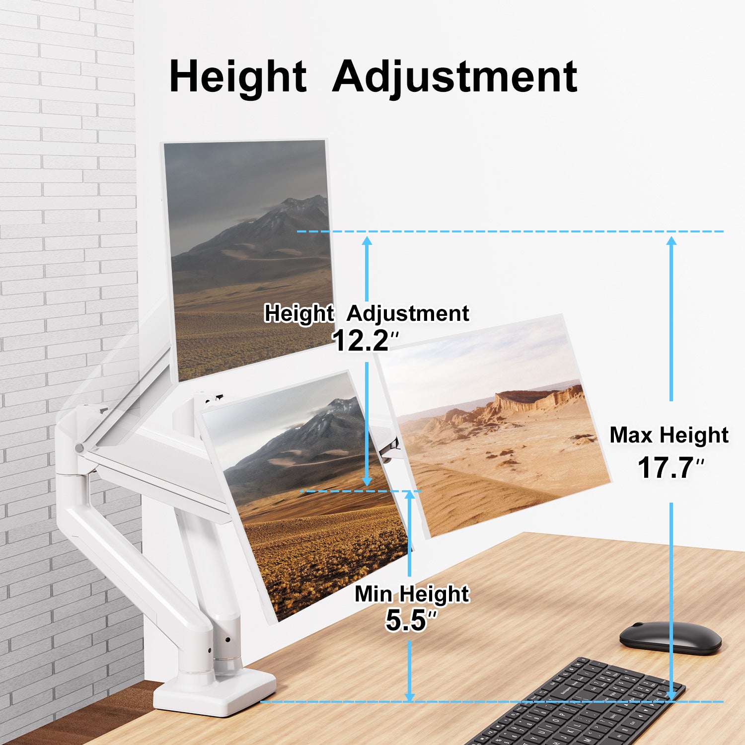Dual Monitor Desk Mount for 14"- 32'' Monitors MUA8006W