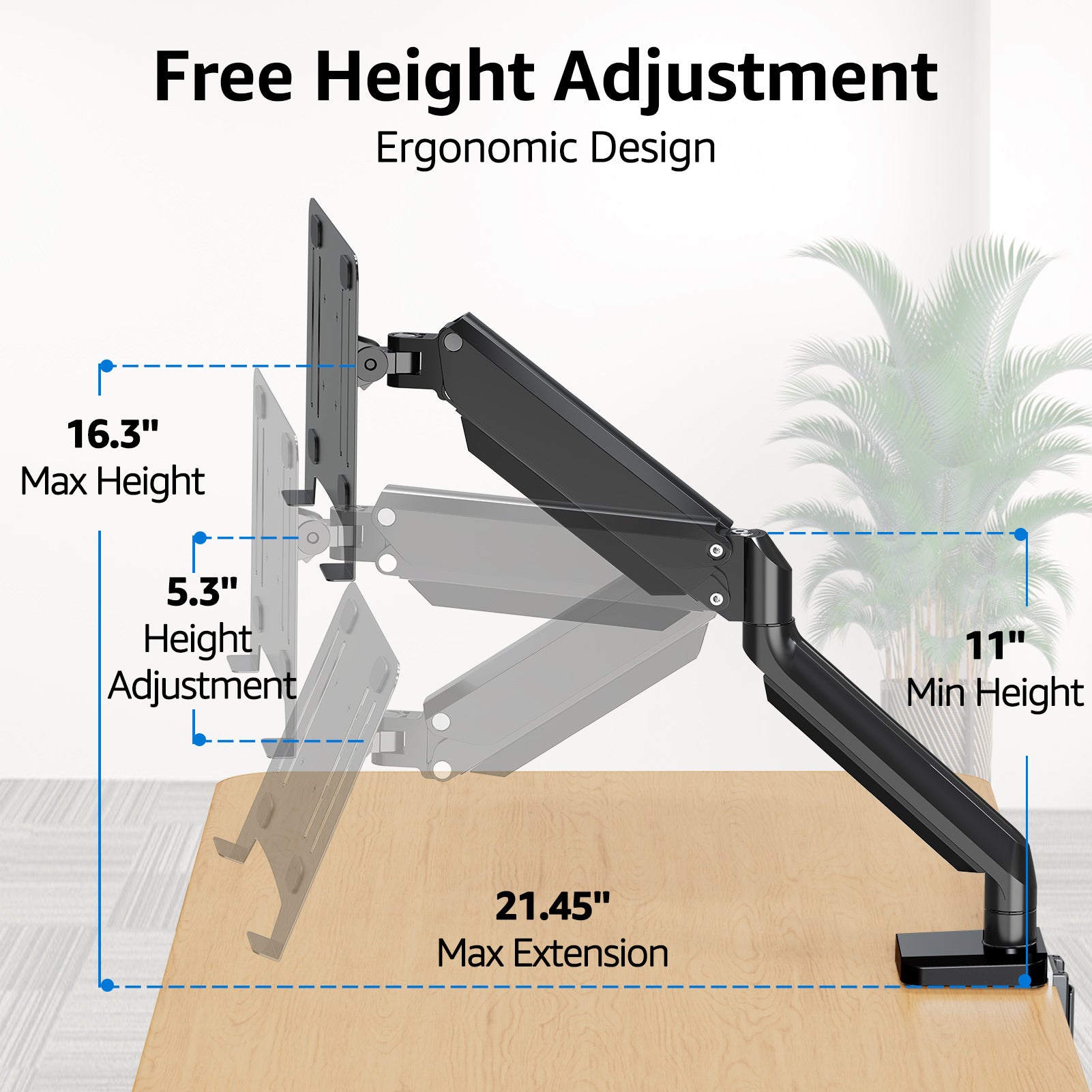 MOUNTUP Laptop Arm Mount for Desk Holds 3.3-17.6lbs MU4007