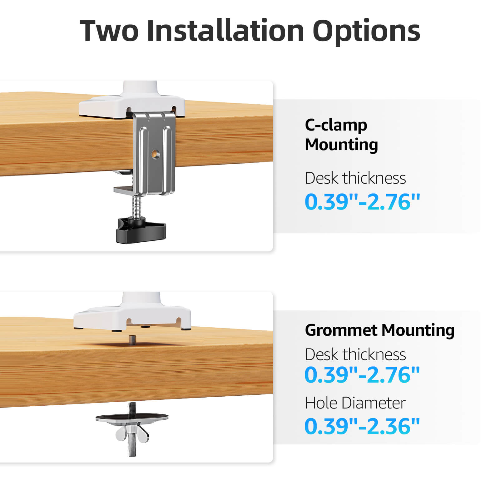 Freelift Single Monitor Desk Mount for 13''-32'' Monitors MU8013W