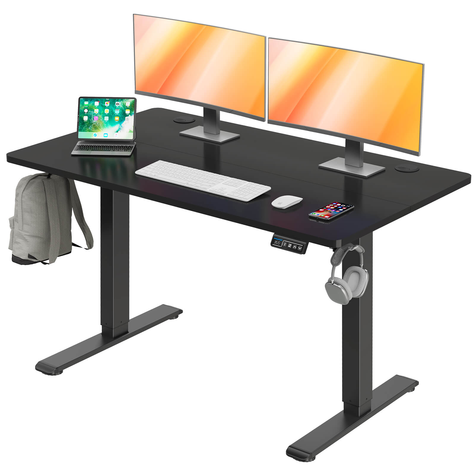 MOUNTUP 48x24" Electric Height Adjustable Standing Desk- Black