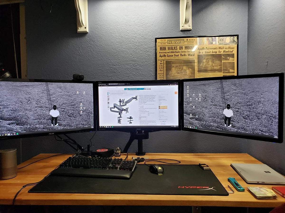 triple monitor mount elevate viewing experience