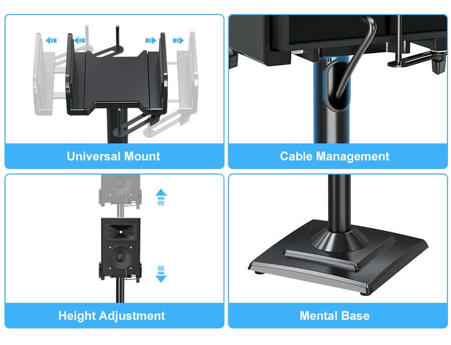 Adjustable Height Speaker Stand Spring Loaded Standing Speaker MUS9138