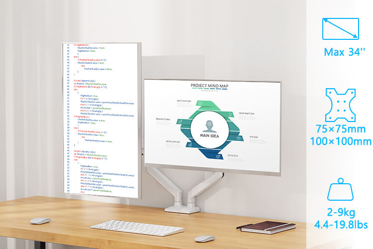 Dual-Monitor-Tischhalterung für maximal 32-Zoll-Monitore MUA0005