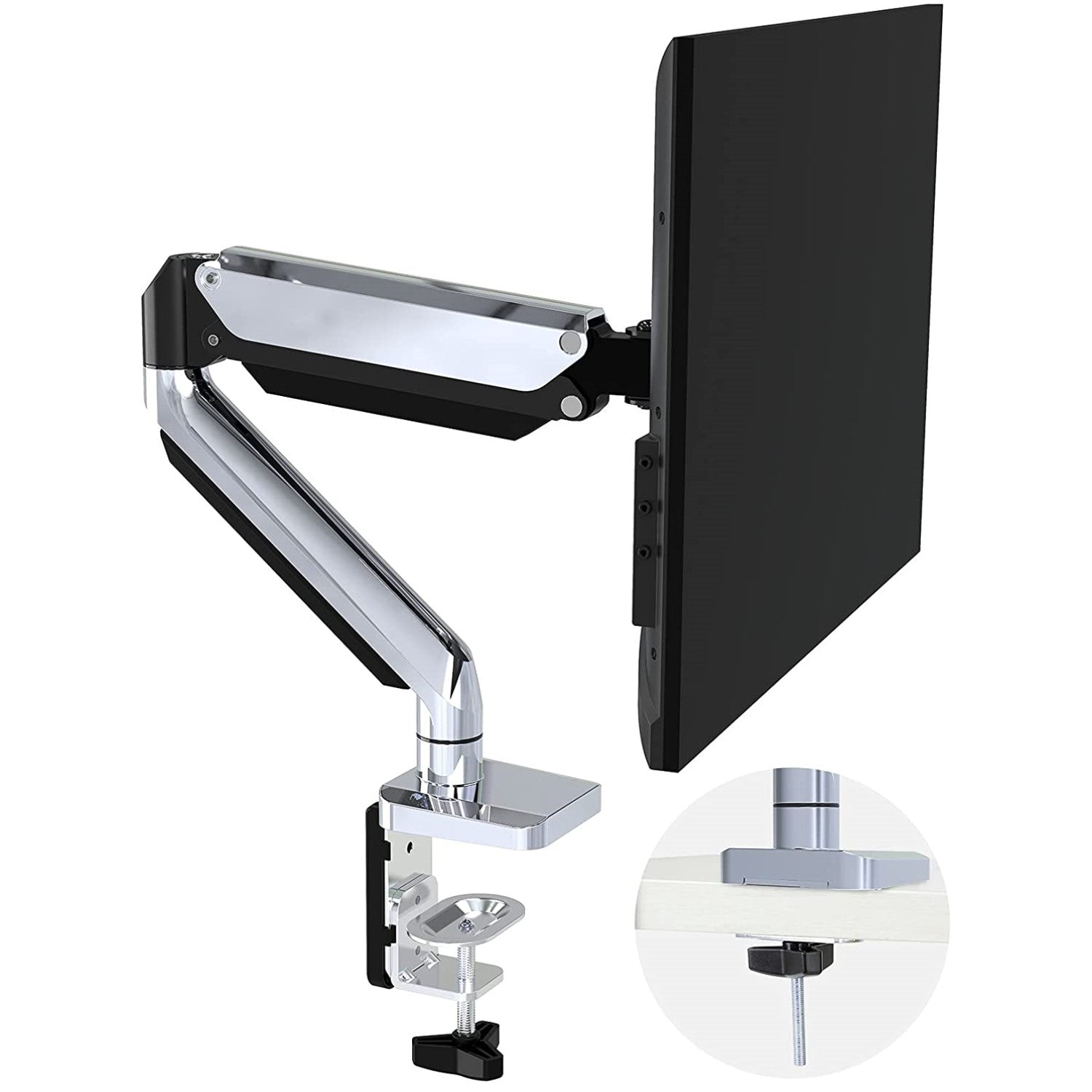 MOUNTUP Soporte de monitor triple para escritorio de cristal, con placa de  refuerzo de escritorio, soporte de escritorio de 3 monitores para pantallas