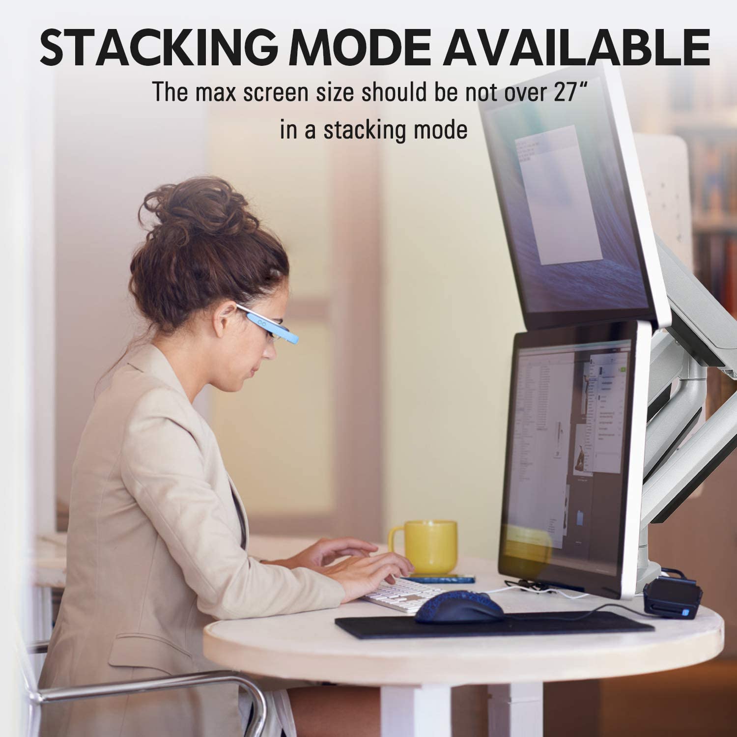 monitor arm stacking mode