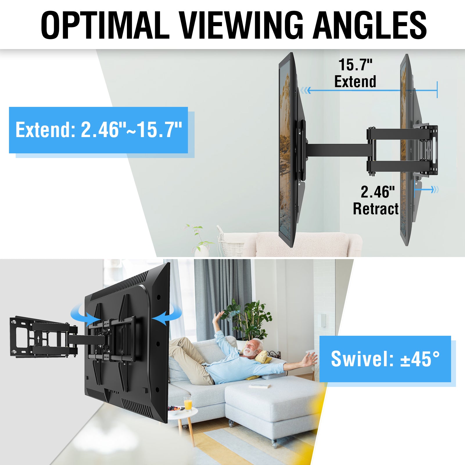 Full Motion TV Wall Mount for 37''-80" TVs MUT0054
