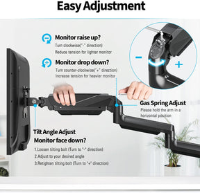 gas spring monitor mount offers an easy and smooth adjustment