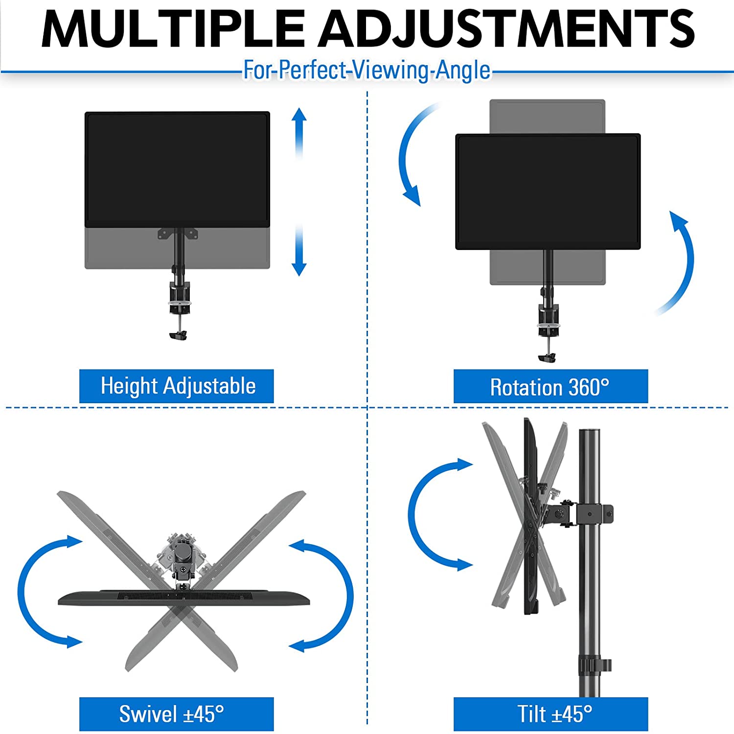 full motion monitor stand for optimal viewing