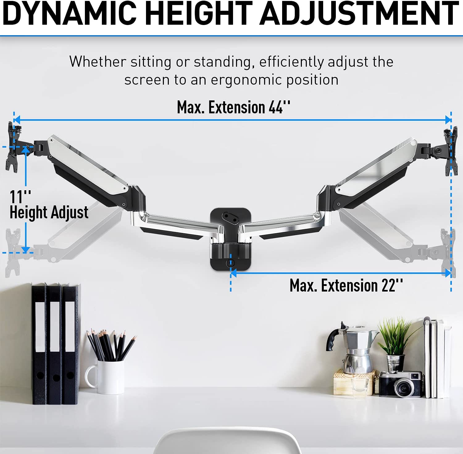 adjustable dual monitor wall mount