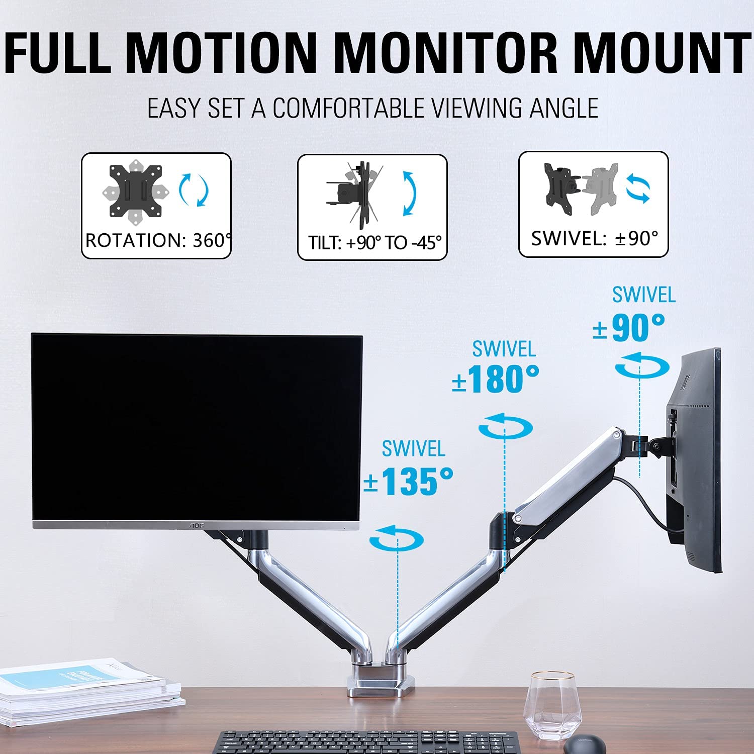 full motion monitor mount
