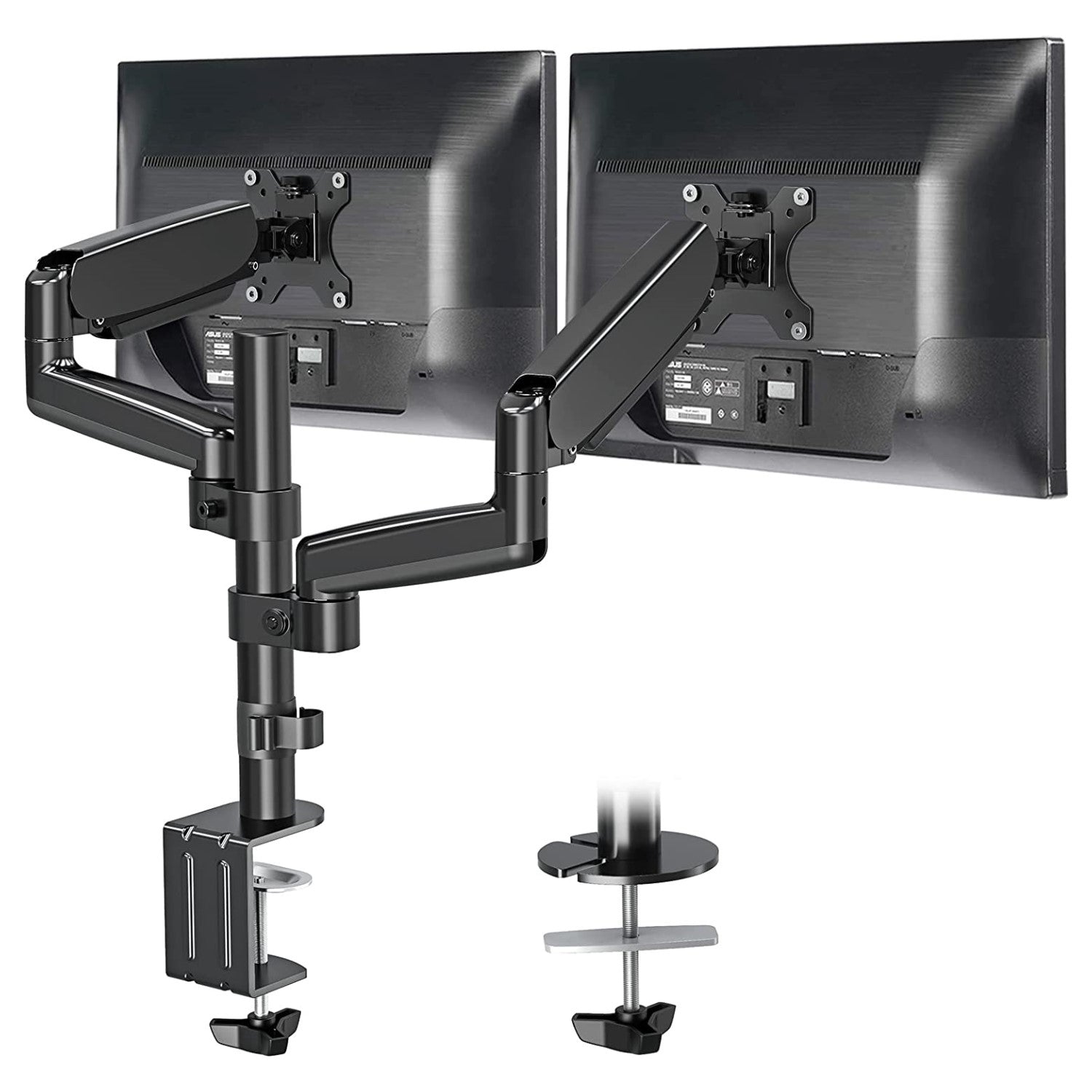 MOUNTUP Dual Monitor Desk Mount with Gas Spring Arm for 32'' Monitors