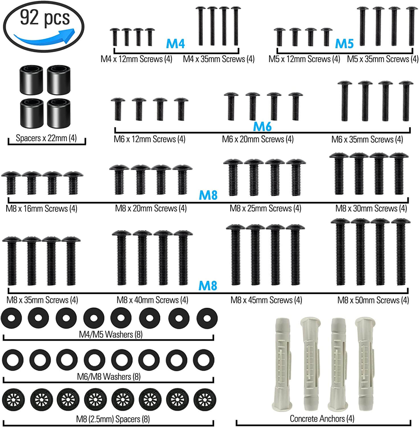 Universal TV Mounting Hardware Kit