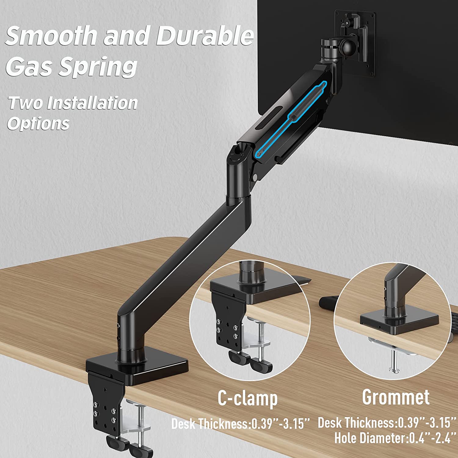 Single Monitor Desk Mount for 22"-42" Monitors MU7005