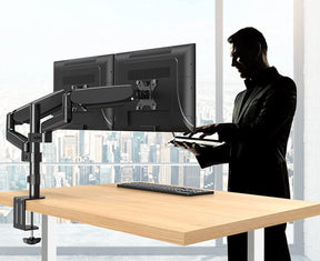 dual monitor desk mount for office