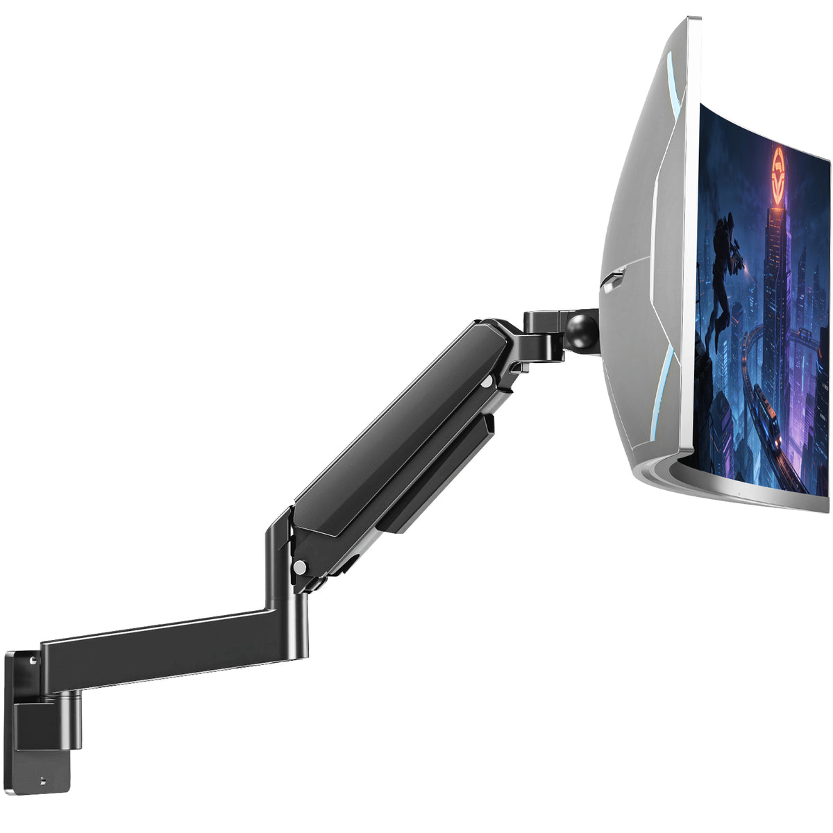 MOUNTUP Monitor Wall Mount for 49 45 43 40 35 32 27 24 Inch Screens, Heavy Duty Wall Monitor Mount, Holds 4.4 to 44 lbs, Ultrawide Gas Spring Monitors Arm Wall Mount, VESA Mount 75x75/100x100mm