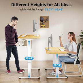 MOUNTUP 48x24" Electric Height Adjustable Standing Desk- Oak