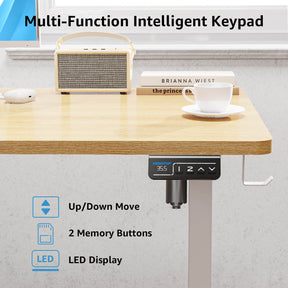 MOUNTUP 48x24" Electric Height Adjustable Standing Desk- Oak