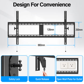 Soporte de Pared Inclinable para TV de 37''-86" MU0017