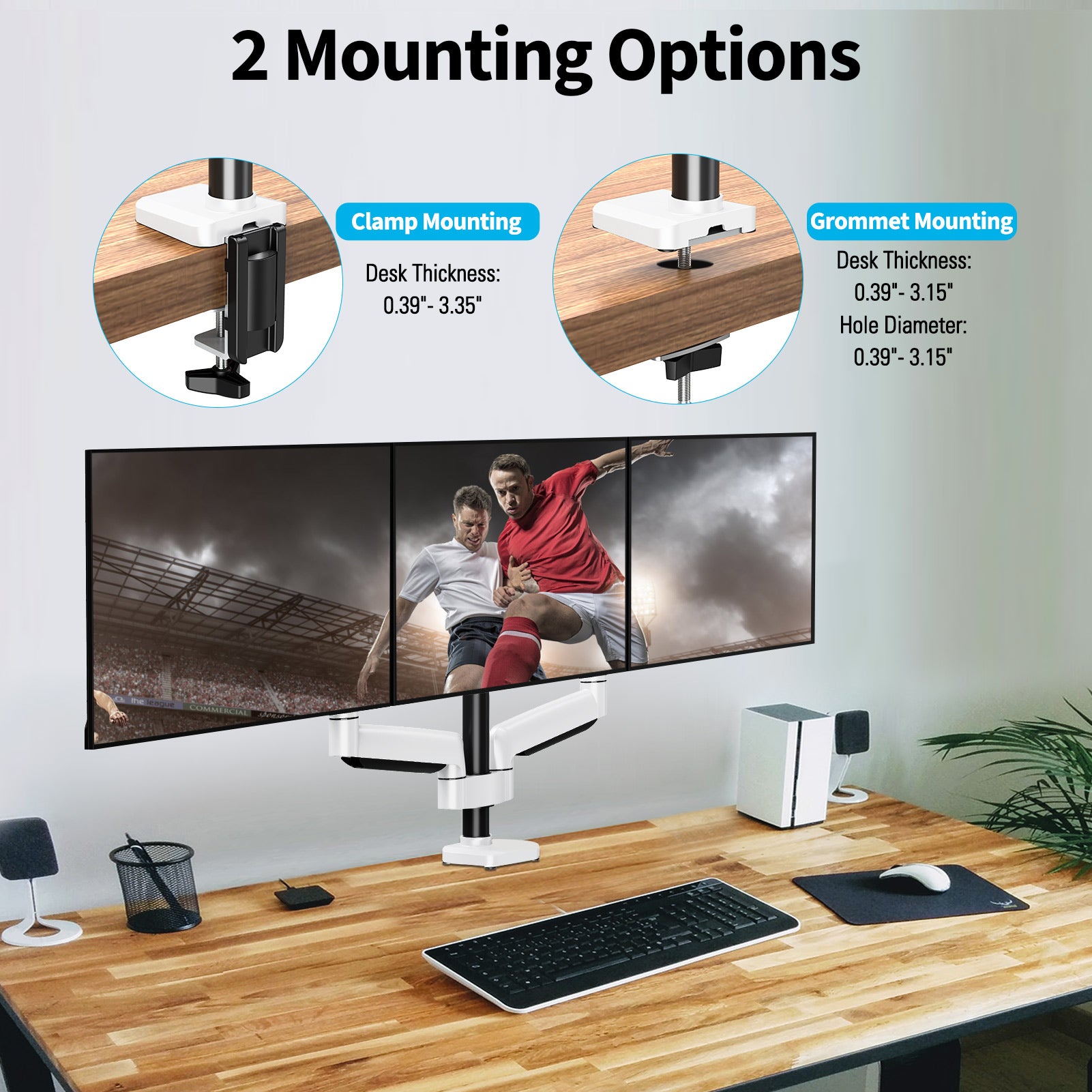 Soporte de escritorio para monitor triple de movimiento completo para monitores máximos de 32 '' MUM-8003A