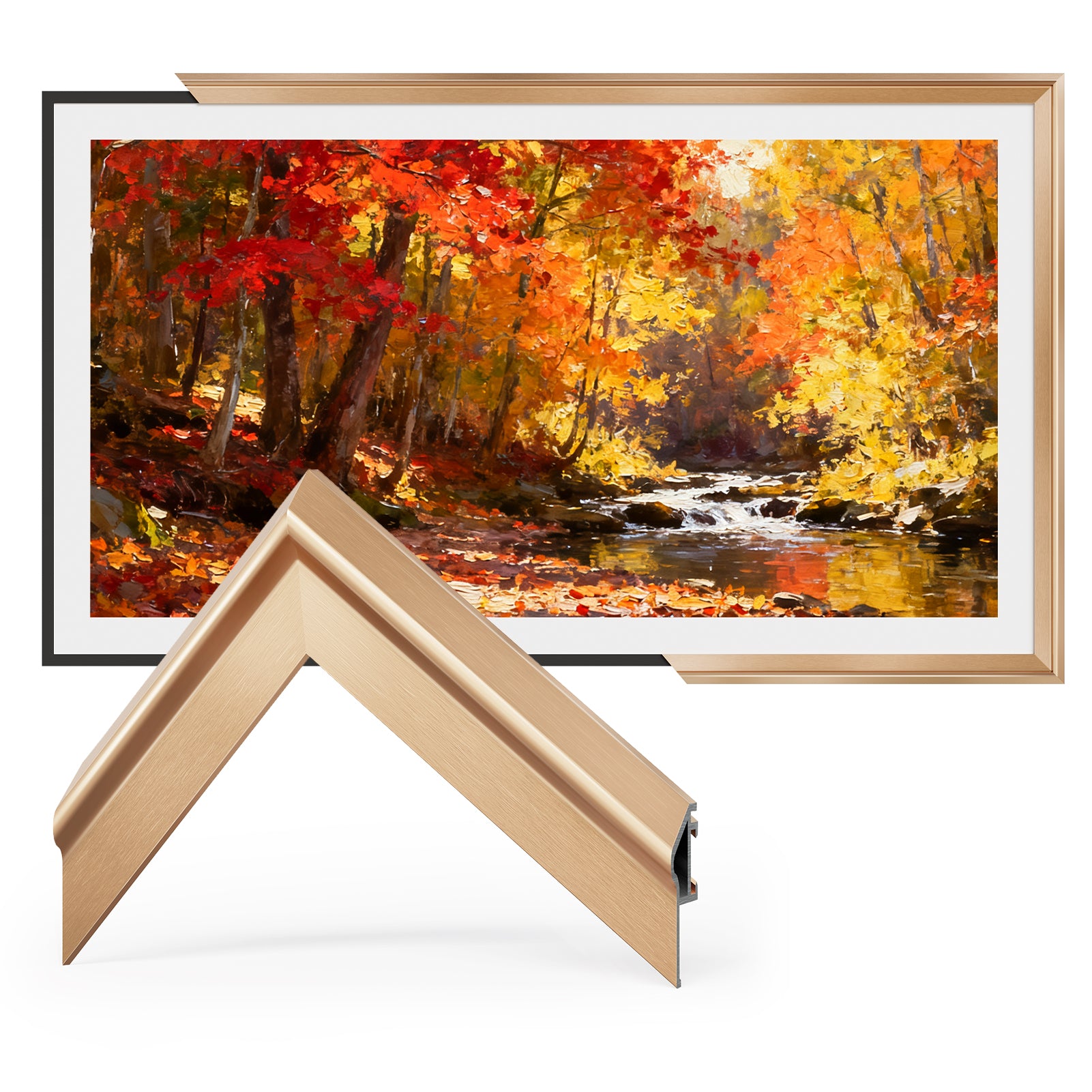 VueFrame TV Frames Deco Alloy Bezel Only for Samsung The Frame TVs, Modern & Minimalist Styles from TV to Art, Interchangeable Bezels for Home Decor, Easy Installation
