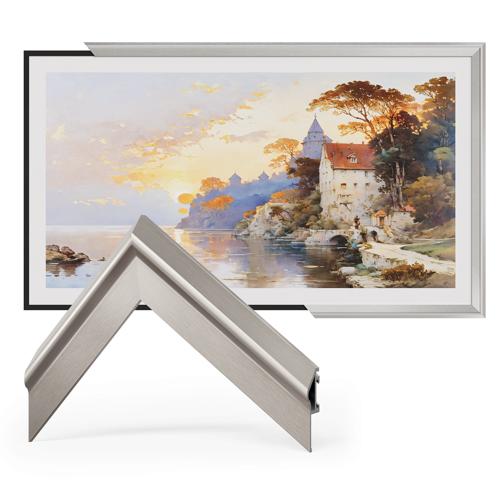 VueFrame TV Frames Deco Alloy Bezel Only for Samsung The Frame TVs, Modern & Minimalist Styles from TV to Art, Interchangeable Bezels for Home Decor, Easy Installation