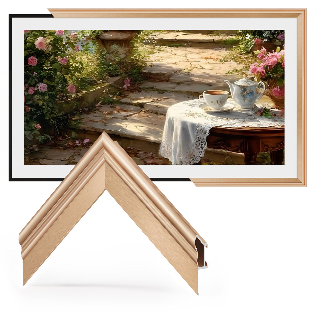 VueFrame TV Frames Deco Alloy Bezel Only for Samsung The Frame TVs, Modern & Minimalist Styles from TV to Art, Interchangeable Bezels for Home Decor, Easy Installation