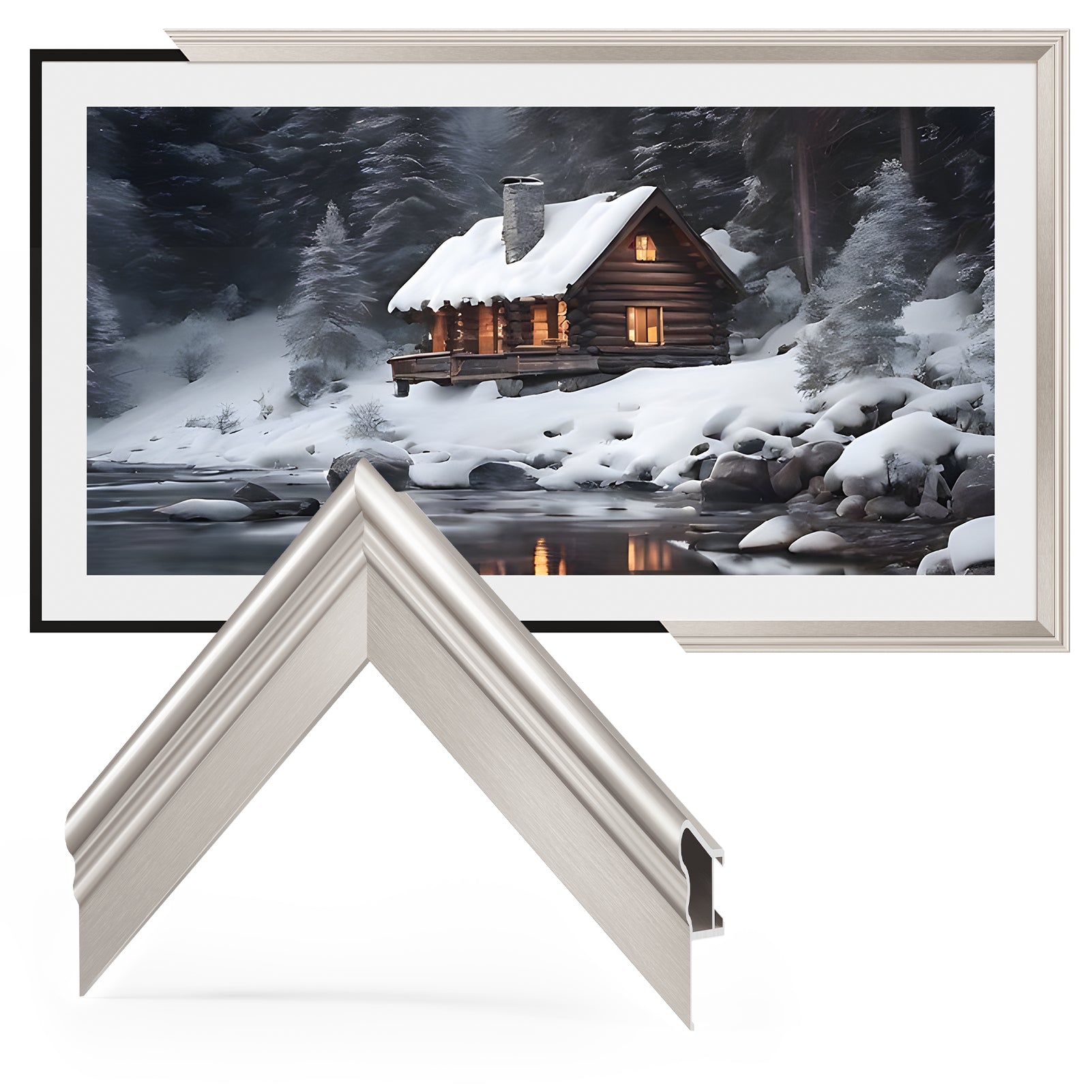 VueFrame TV Frames Deco Alloy Bezel Only for Samsung The Frame TVs, Modern & Minimalist Styles from TV to Art, Interchangeable Bezels for Home Decor, Easy Installation