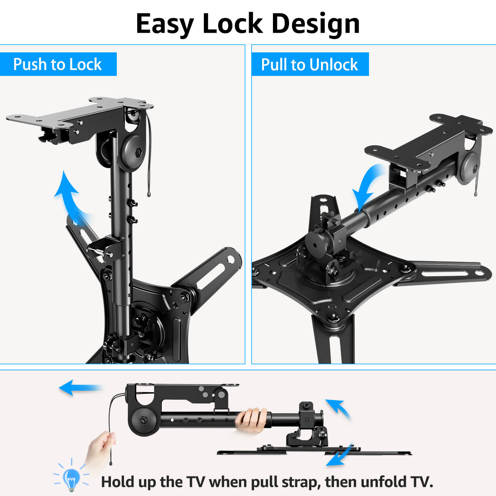 Full Motion Flip Down Ceiling TV Mount for 13''-40'' TVs MU0049-L