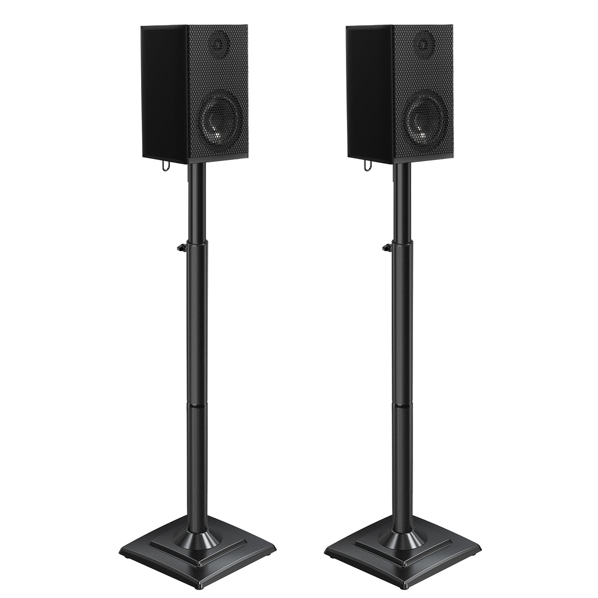 Height Adjustable Bookshelf Speaker Stand Pair for Universal Satellite Speakers Stands MUS9142