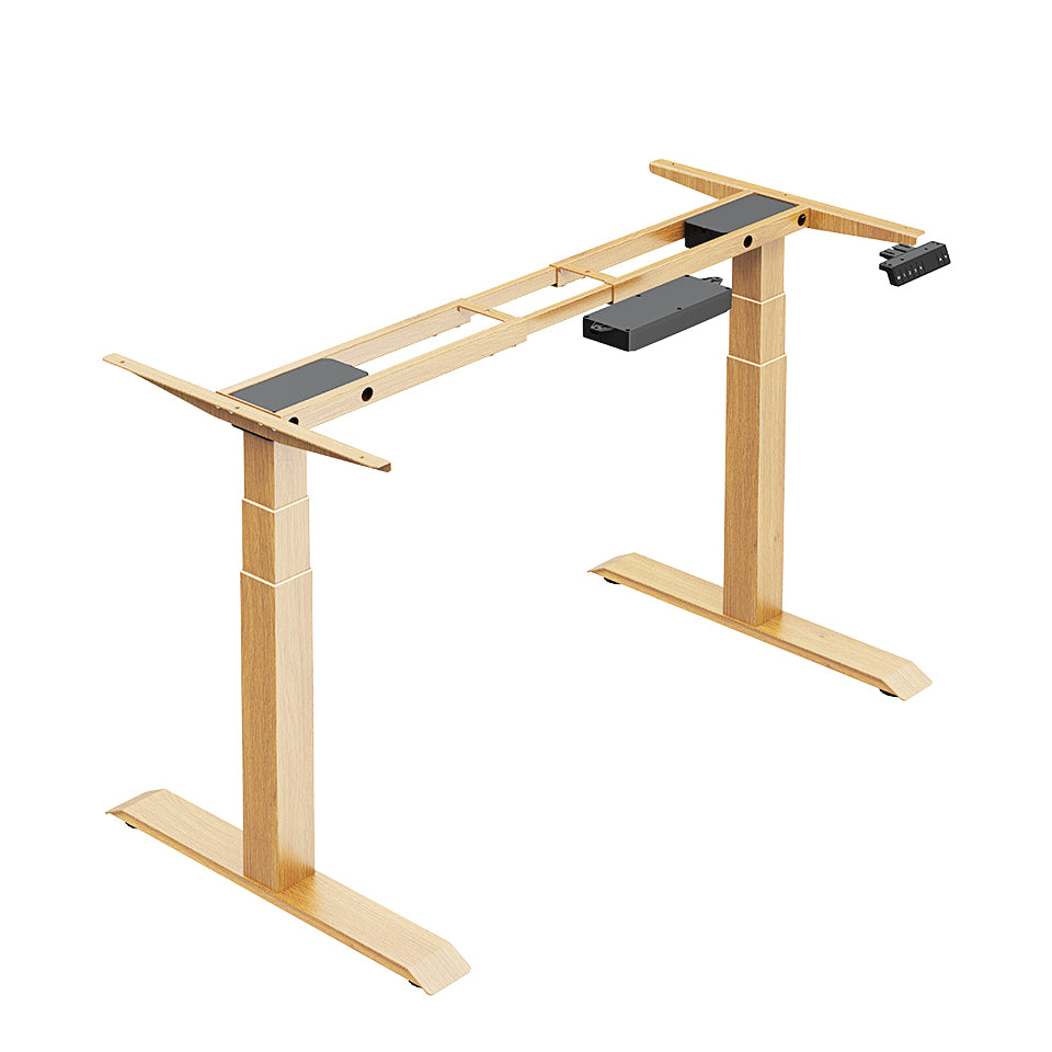 Standing Desk Frame Dual Motor Electric Height Adjustable Desk Legs Oak MUD25
