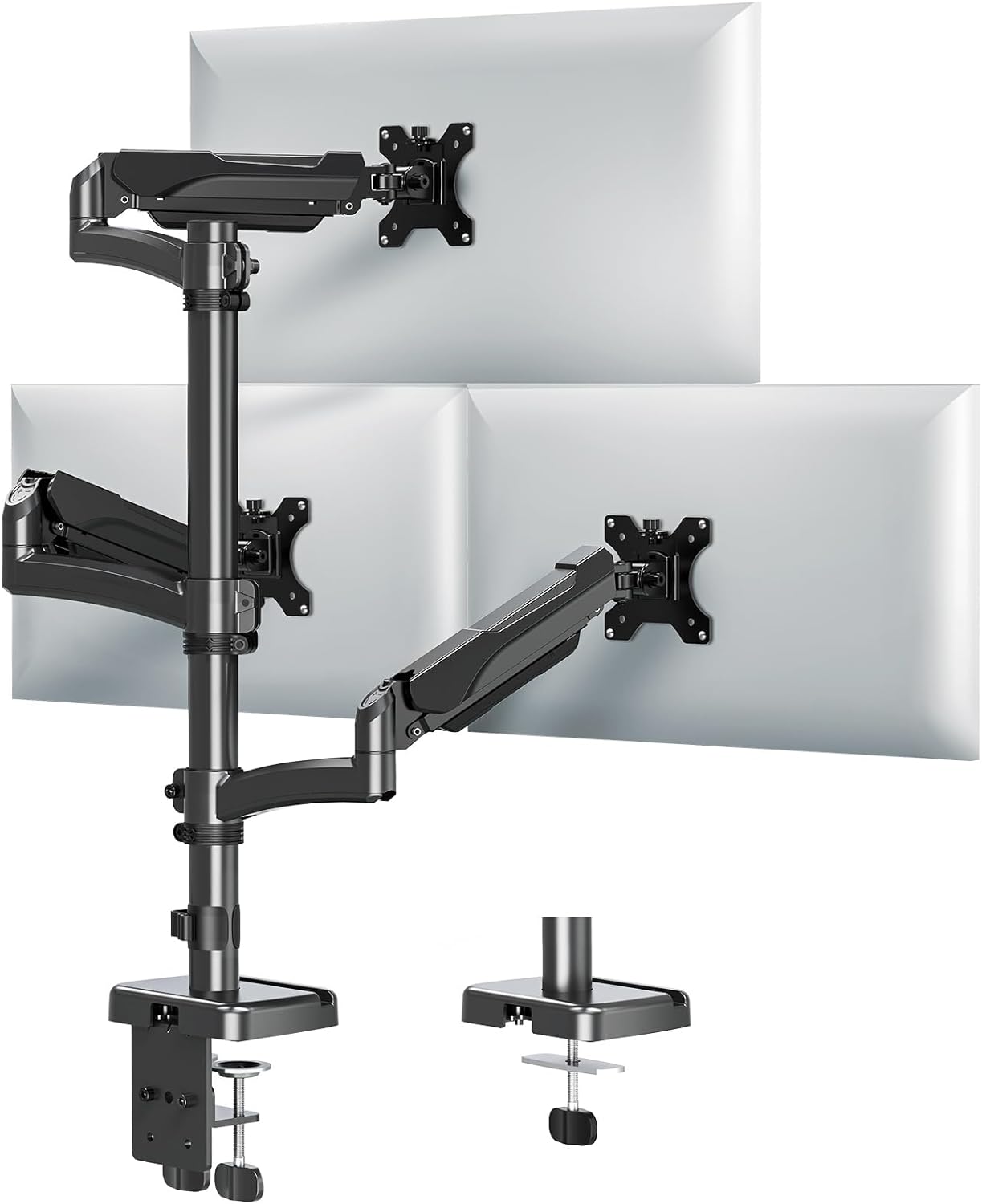 Full Motion Triple Monitor Desk Mount for Max 32'' Monitors MU6013A