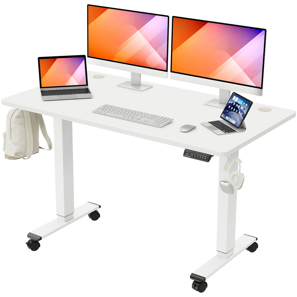 Electric Height Adjustable Standing Desk - White – MOUNTUP