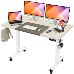 Electric Height Adjustable Standing Desk - White & Grey