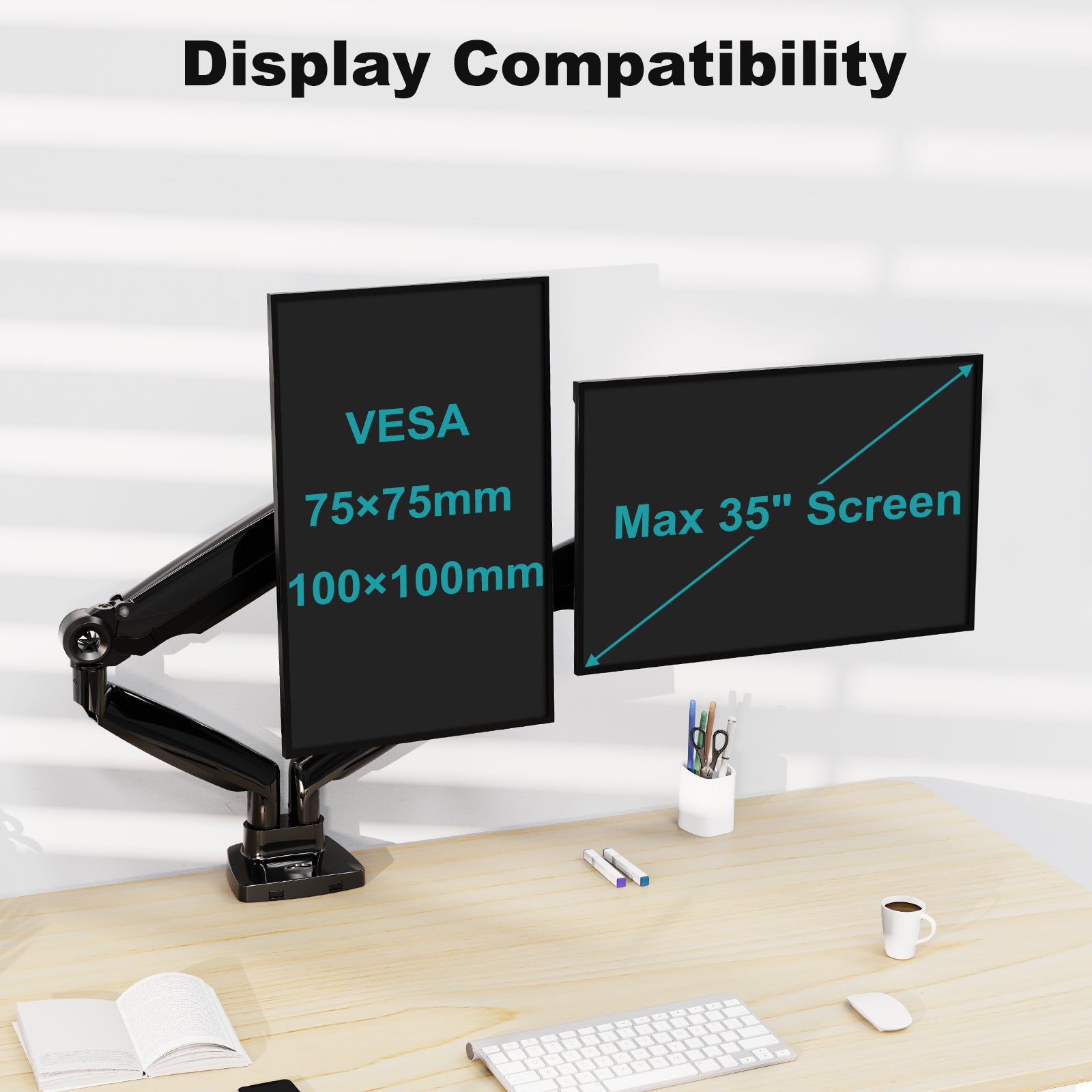 Ultrawide Dual Monitor Desk Mount for Max 35'' Monitors MU7002
