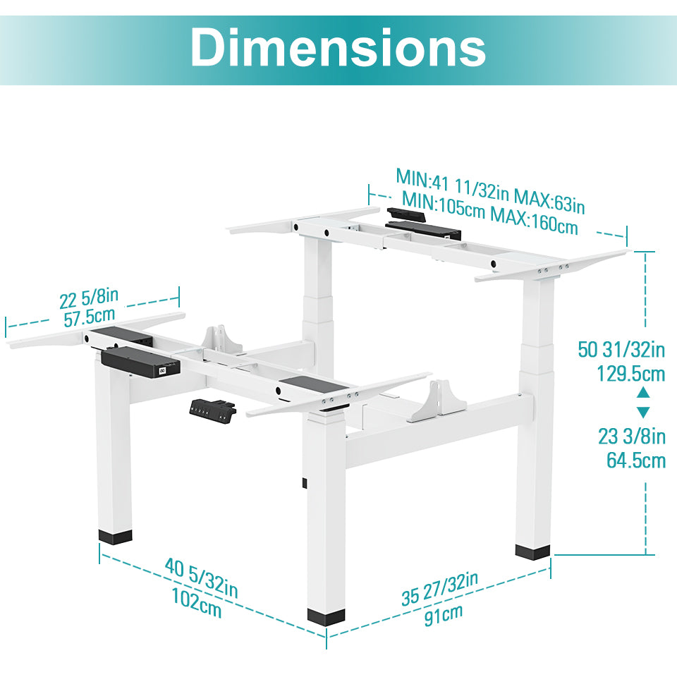 Standing Desk Frame Quad Motor 4 Leg Standing Desk Electric Stand Up Desk Frame MUD42