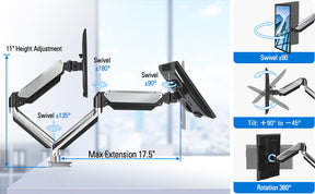 Dual-Monitor-Tischhalterung für 13''-32''-Monitore MUA0035