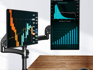 dual monitor desk mount portrait mode and landscape mode