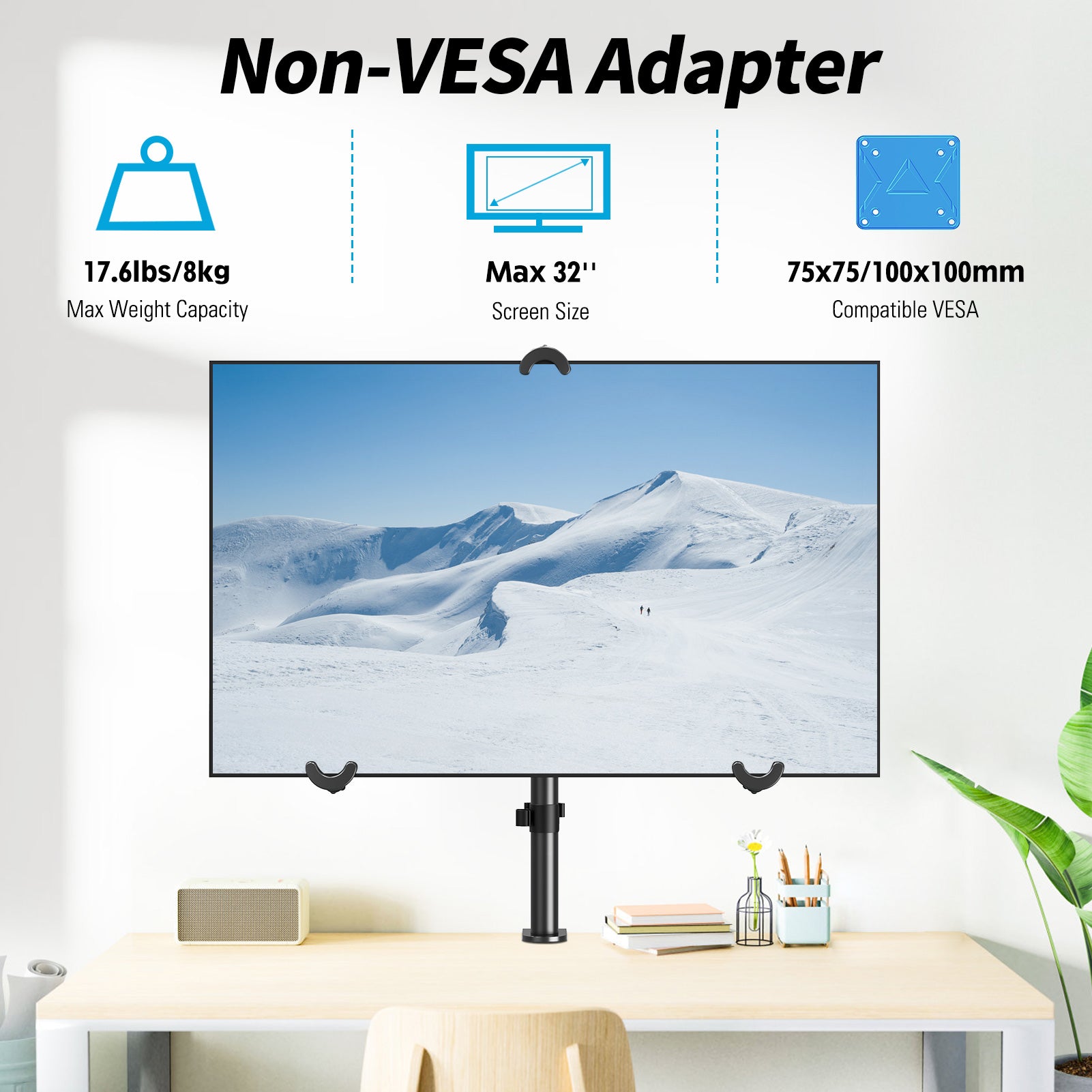MOUNTUP Universal VESA Mount Adapter Kit, Non-VESA Monitor Mounting Adapter for 19 to 32 inch Computer Screens,VESA Bracket 75x75mm/100x100mm