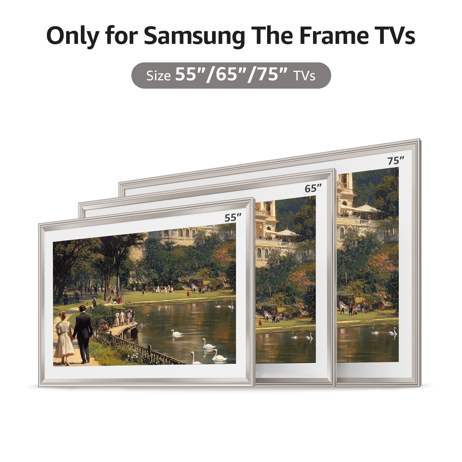 VueFrame TV Frames Deco Alloy Bezel Only for Samsung The Frame TVs, Modern & Minimalist Styles from TV to Art, Interchangeable Bezels for Home Decor, Easy Installation