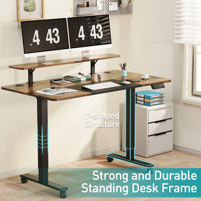 Dual Motor Electric Standing Desk 2-Tier Height Adjustable Stand Up Desk MUD2124