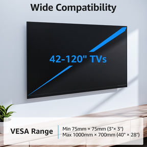 MOUNTUP Fixed TV Wall Mount for Most 42-120" TVs, Heavy Duty Wall Mount TV Bracket with Level Design, Low Profile Space Saving for LED OLED QLED, Max VESA 1000x700mm up to 280 LBS MU0094