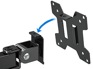 place vesa plate on the monitor mount