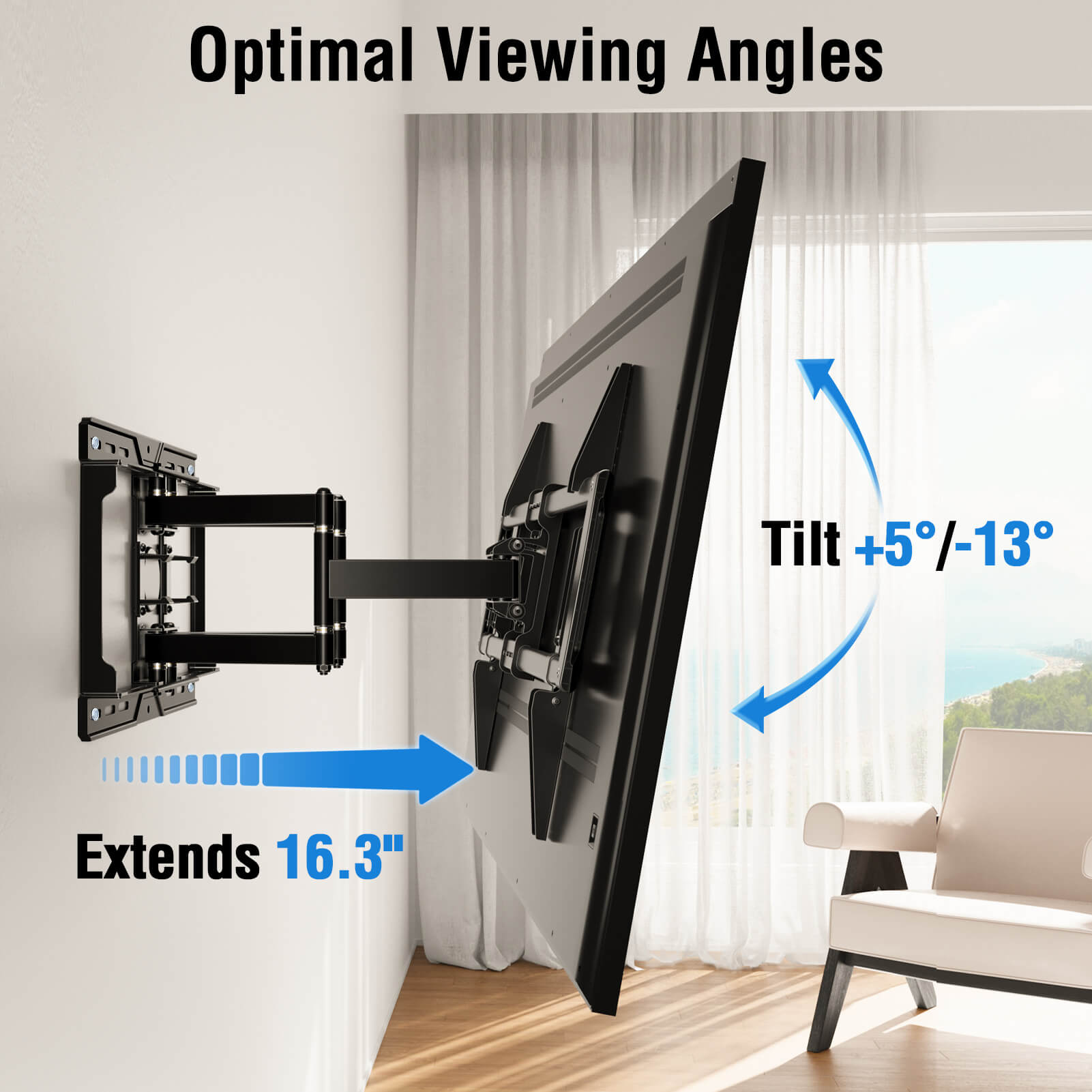 82 tv mount optimal viewing angle