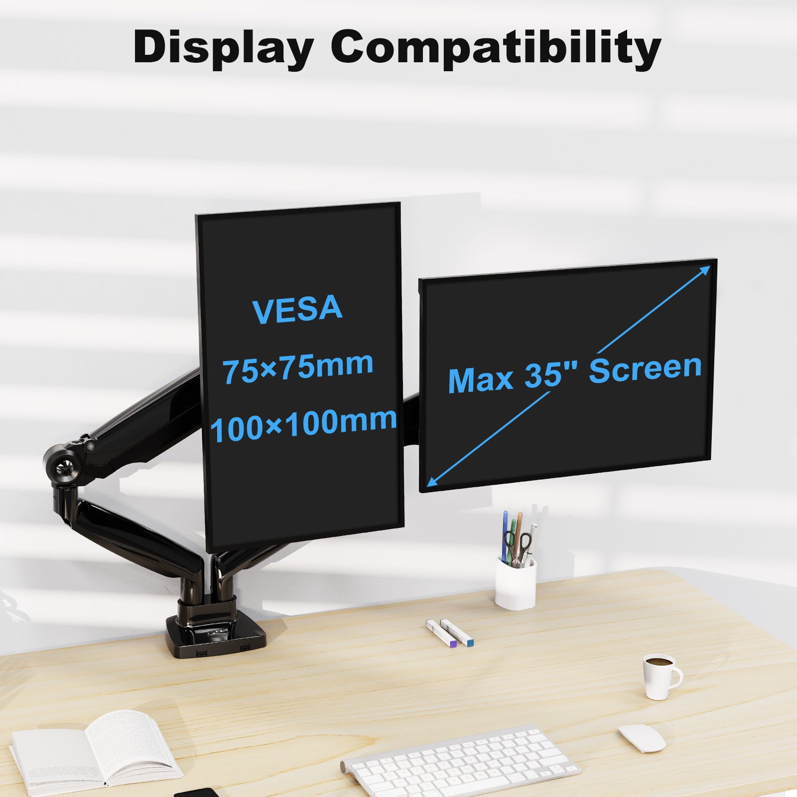 Ultrawide Dual Monitor Desk Mount for Max 35'' Monitors MUM-7002