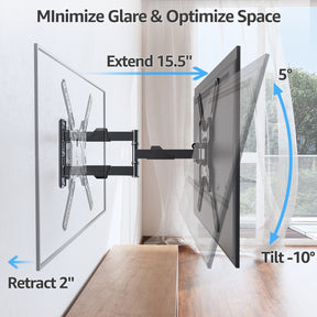 Soporte de pared para TV de esquina con movimiento completo para televisores de 26 a 60 pulgadas MU0009
