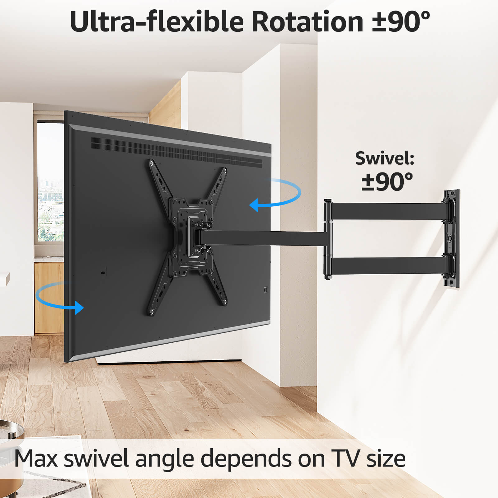 Full Motion Corner TV Wall Mount For 32"-65" TVs MU0075