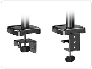 monitor arm grommet mounting and c-clamp mounting