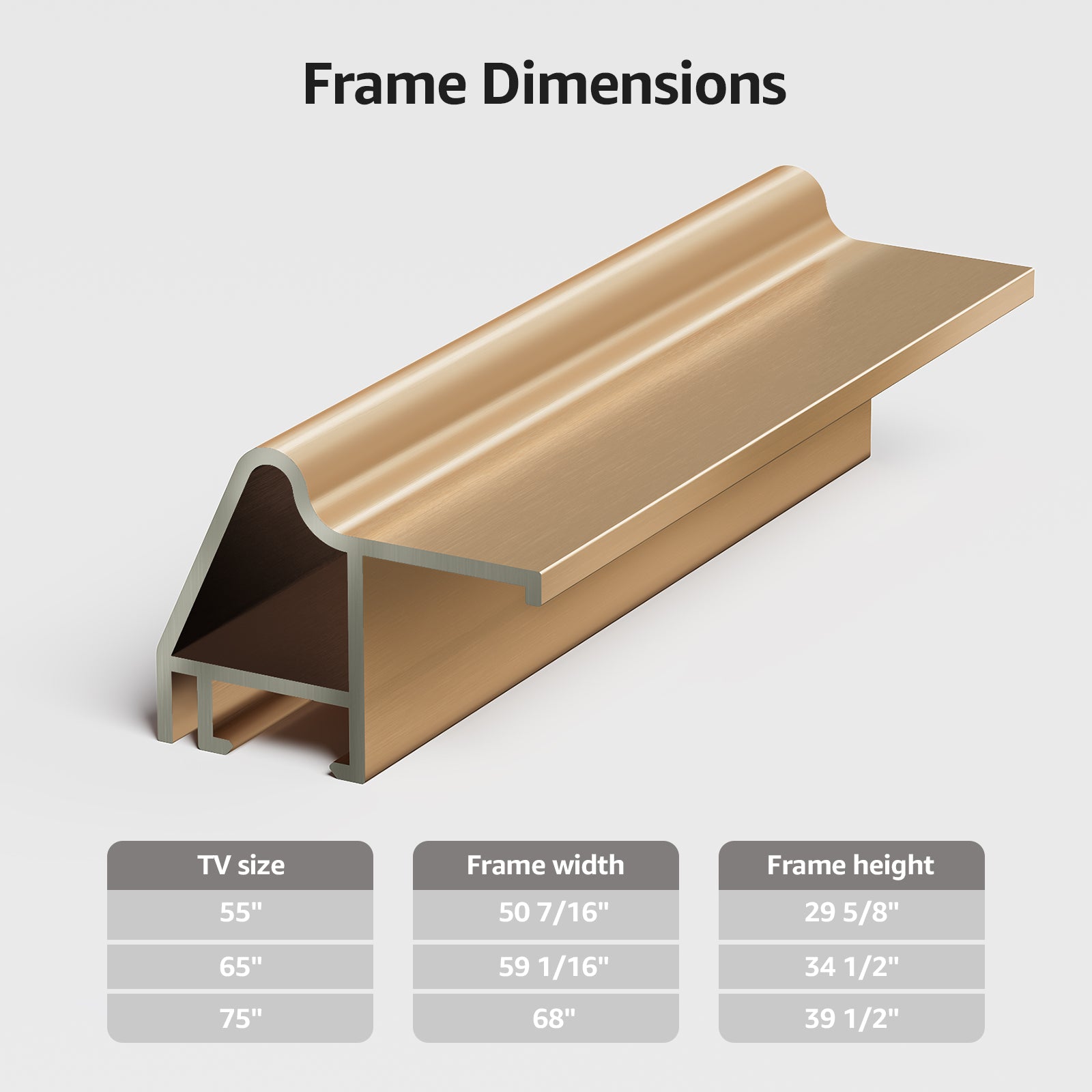 VueFrame TV Frames Deco Alloy Bezel Only for Samsung The Frame TVs, Modern & Minimalist Styles from TV to Art, Interchangeable Bezels for Home Decor, Easy Installation