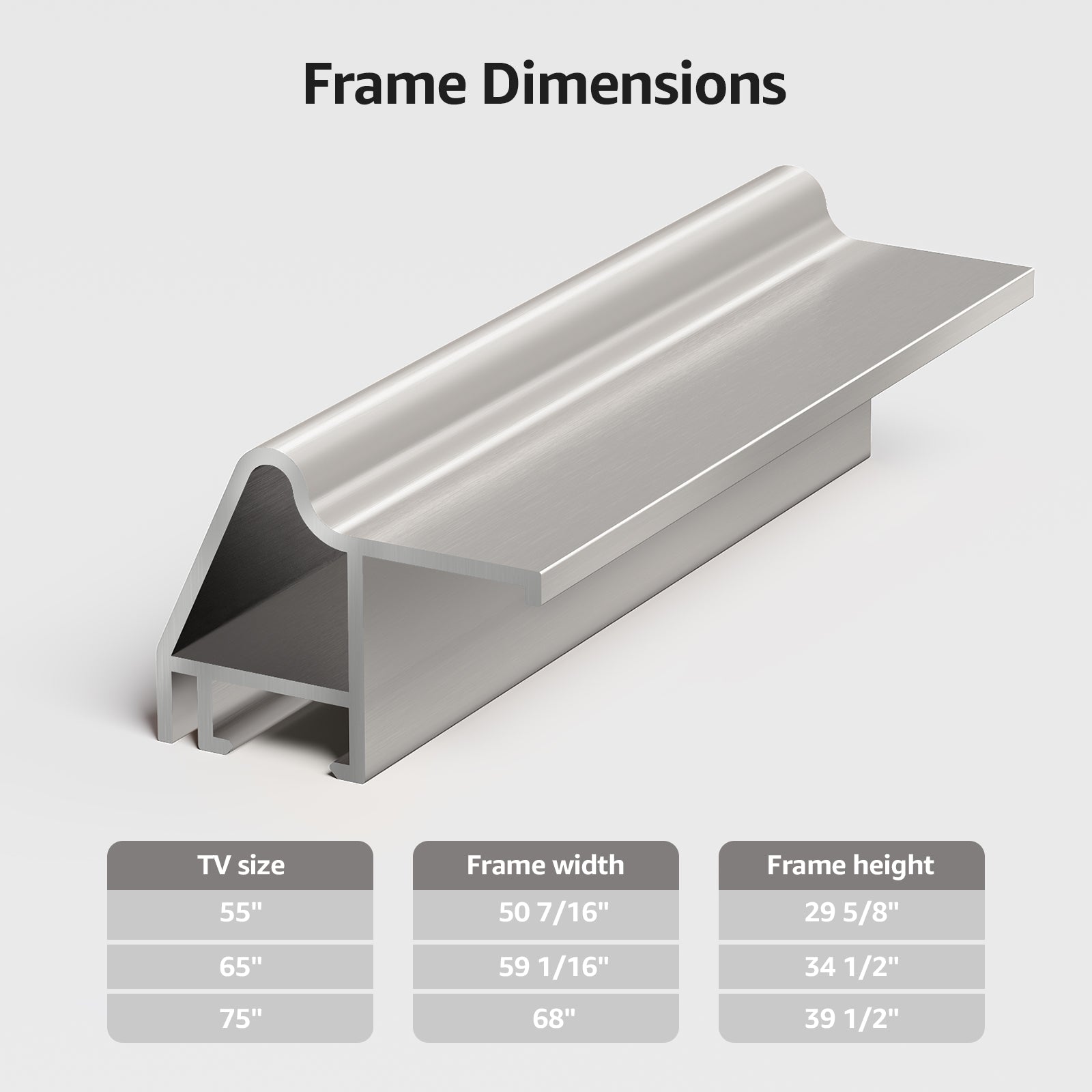 VueFrame TV Frames Deco Alloy Bezel Only for Samsung The Frame TVs, Modern & Minimalist Styles from TV to Art, Interchangeable Bezels for Home Decor, Easy Installation