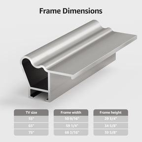 VueFrame TV Frames Deco Alloy Bezel Only for Samsung The Frame TVs, Modern & Minimalist Styles from TV to Art, Interchangeable Bezels for Home Decor, Easy Installation